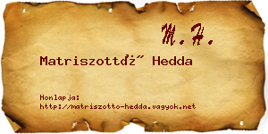 Matriszottó Hedda névjegykártya